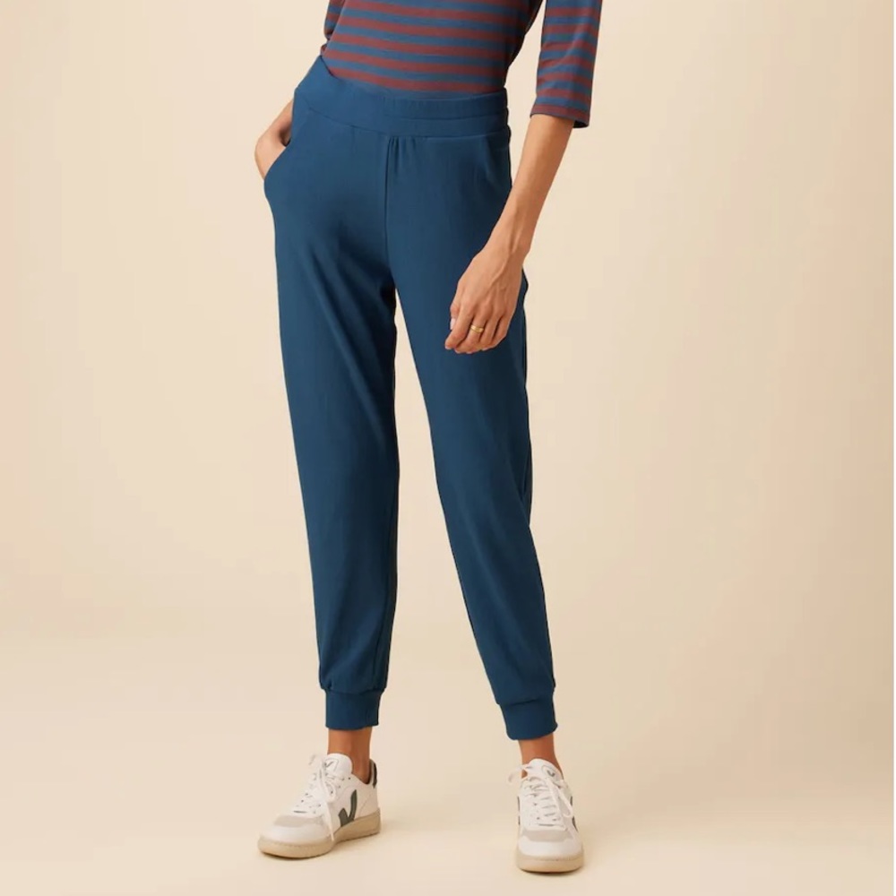 Small Amour Vert Luxe Fleece Jogger in Azure Blue